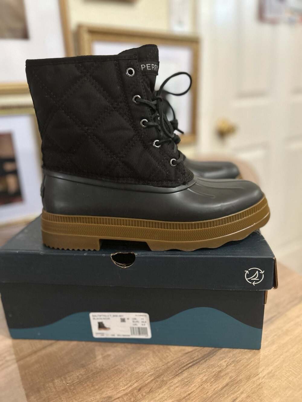 Sperry Saltwater 2.0 Textile Duck Boot Black/Noir Size 11